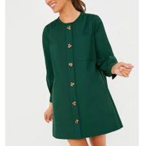 Elegant Green Button-Up Dress